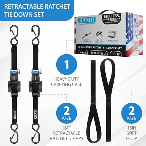 USA Based Retractable Ratchet Straps (2 Count)