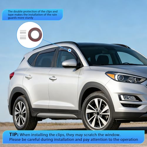 in Channel Rain Guards for Hyundai Tucson 2016 (4 Count)