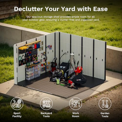 10x10 FT Resin Outdoor Storage Shed with Floor