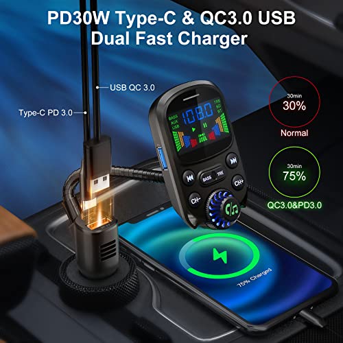 Bluetooth 5.3 FM Transmitter for Car Bluetooth Car Adapter