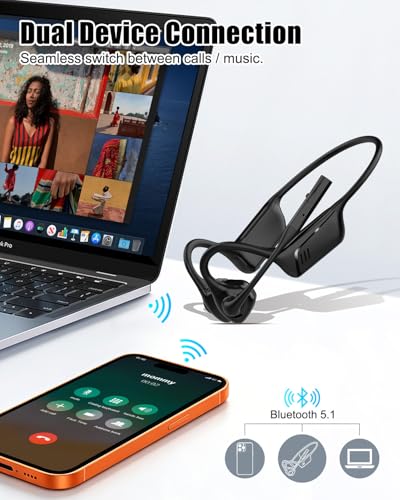 Open Ear Bluetooth Wireless Trucker Headset with Microphone