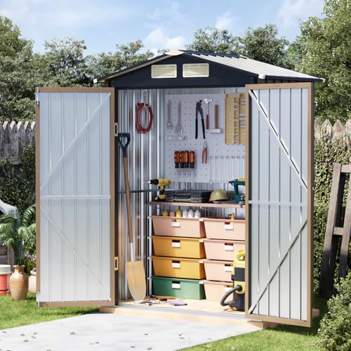5 x 3 FT Storage Shed with Floor Frame for Backyard
