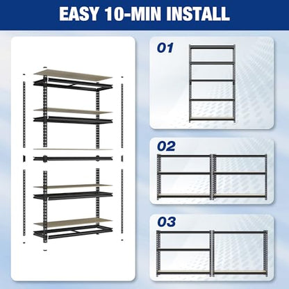 5 Tier Black Shelving with Board