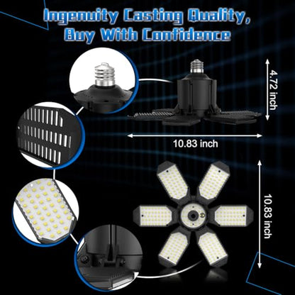 Garage Light Super Brighter 15000LM Garage Light Bulb 150 Watt Equivalent Screw into E26 Socket w