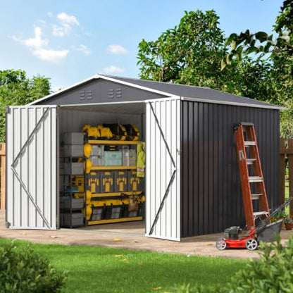 8X8 FT Outdoor Storage Shed Black