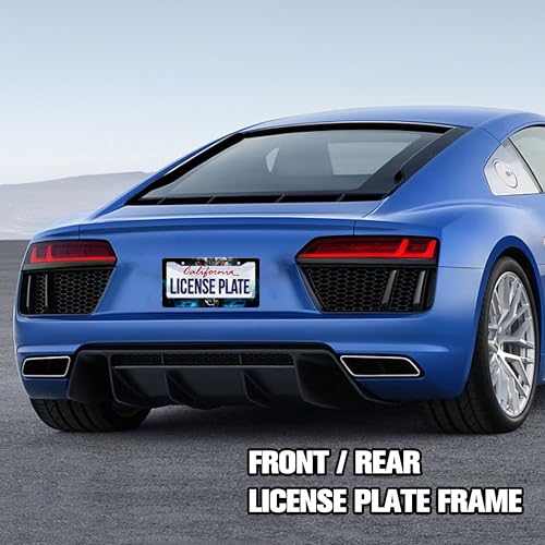 Night Wolf Howling License Plate Frame Stainless Steel 2