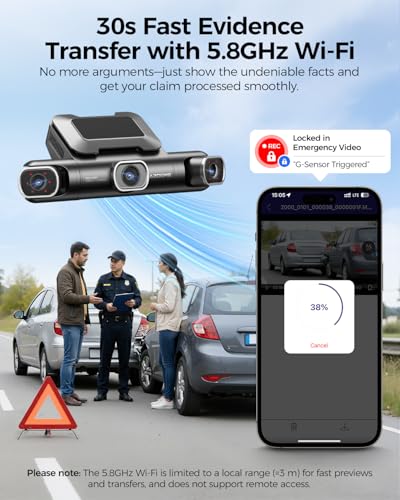 M660 4 Channel Dash Cam Front and Rear Inside