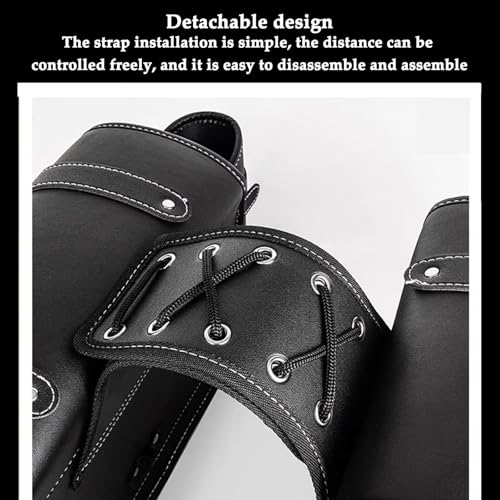 Faux Leather Motorcycle Saddlebags with Lock