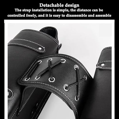 Faux Leather Motorcycle Saddlebags with Lock