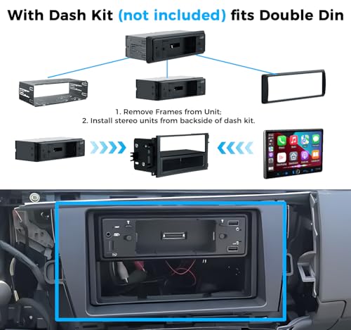 Single Din Car Stereo Wireless Apple Carplay Android Auto Radio