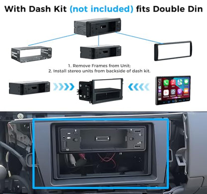 Single Din Car Stereo Wireless Apple Carplay Android Auto Radio
