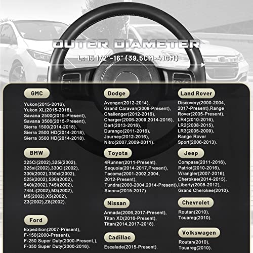Car Steering Wheel Cover for F150 Tundra Range Rover 15.5"