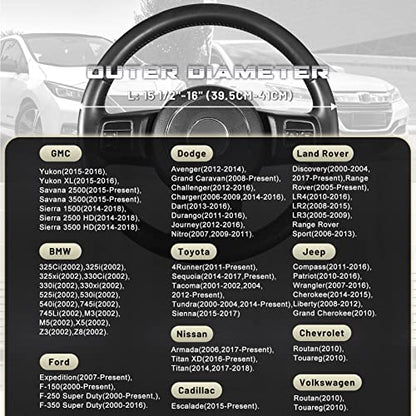 Car Steering Wheel Cover for F150 Tundra Range Rover 15.5"