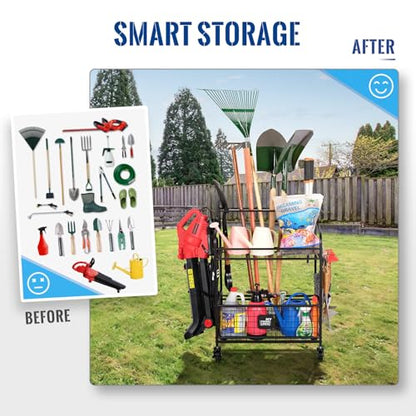 Rolling Garden Tool Organizer for Garage