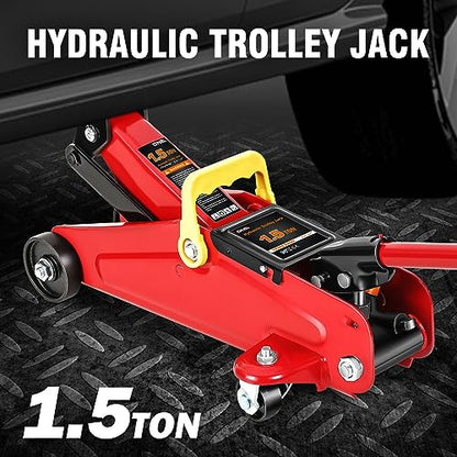 1.5 Ton Car Floor Jack Low Profile Hydraulic Trolley Service