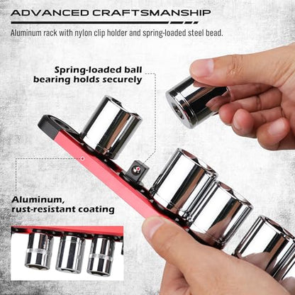 Magnetic Socket Holder Organizer Set (9 Count)