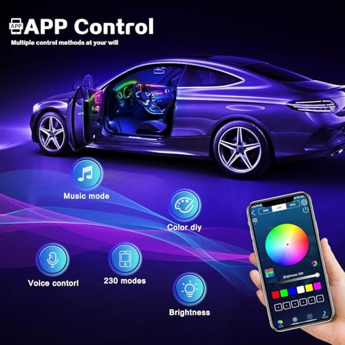 Dreamcolor Acrylic Interior Car LED Strip Light with Wireless APP