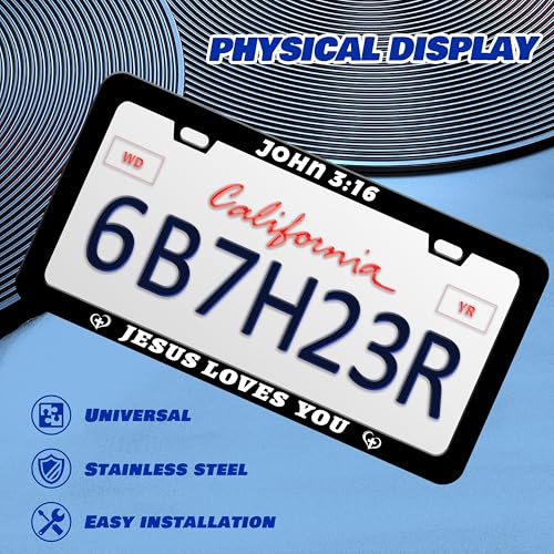 John 3 16 Jesus Loves You License Plate Frame Daisies 6x12 Inch 2