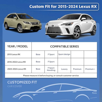 10 Layers SUV Car Cover Custom Fit for Lexus RX RX350 RX450 RX500