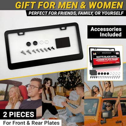 Premium Matte Black License Plate Frames