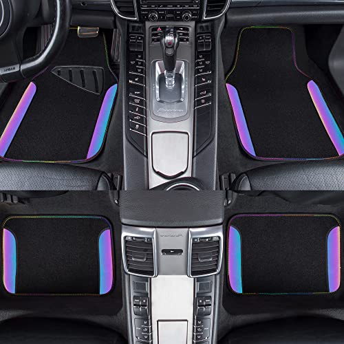 Chameleon Iridescent Reflective PU Leather&Waterproof Universal Carpet car Floor mats
