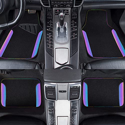 Chameleon Iridescent Reflective PU Leather&Waterproof Universal Carpet car Floor mats