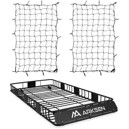 84" x 39" x 6" Roof Rack Basket with Extension&Two Net