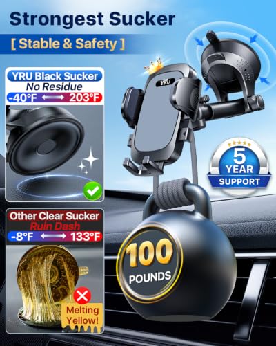 True Upgrade for Safety] Car Phone Holder Mount [Patent & Military