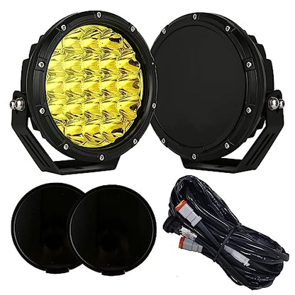 7inch Amber Round Off Road Light Yellow LED Offroad Driving Light (2 Count)