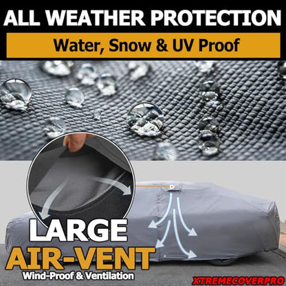 All Weather Waterproof car Cover Good for rain Snow uv Protection dust Large