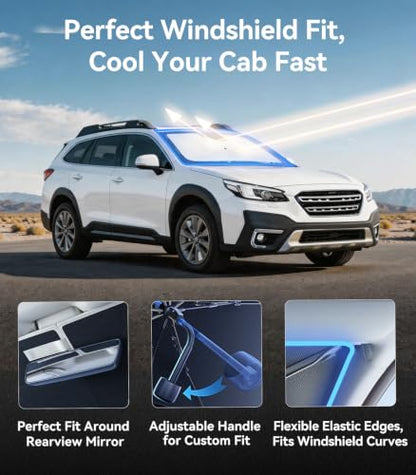 Vinyl Coating Heat Shield] Windshield Sun Shade Umbrella Custom for Subaru Outback