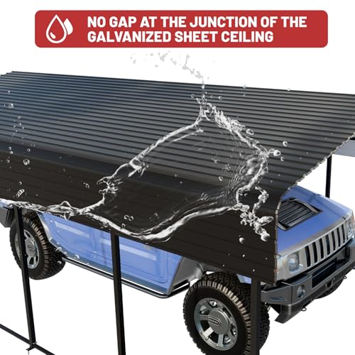 Metal Carport 13 x 20 FT with Heavy Duty Frame & Galvanized Steel Roof