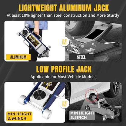 2.5 Ton Floor Jack Aluminum and Steel Racing Car Jack