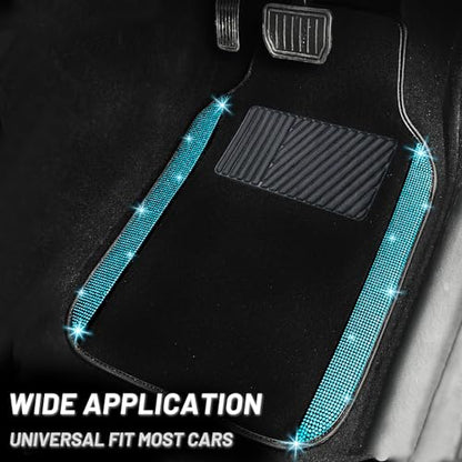 Aquamrine Bling Car Floor Mats Full Set