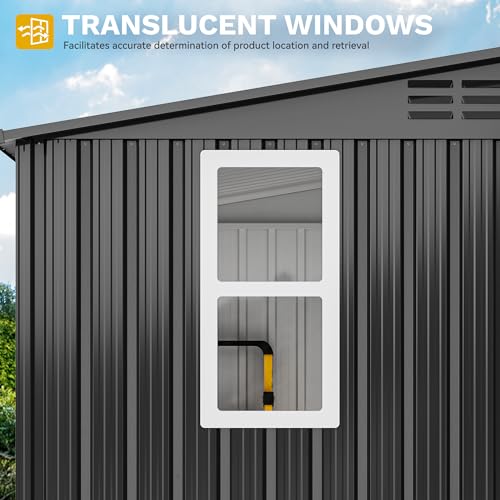 9x4ft Metal Outdoor Storage Shed with Window