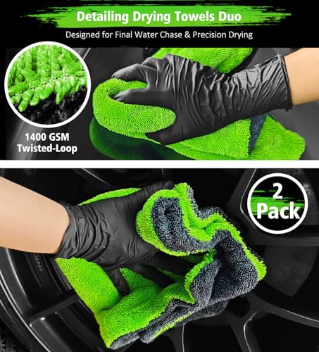 2 Pack 16"x16" Car Detailing Drying Towels (2 Count)