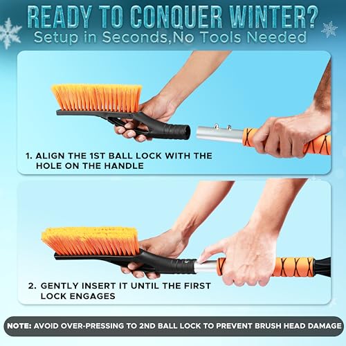 27" Car Snow Brush and Ice Scrapers for Car Windshield (2 Count)