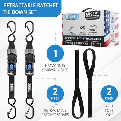 USA Based Retractable Ratchet Straps (2 Count)