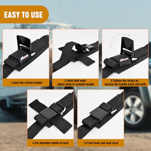 Tie Down Kits 2 PCS 2" x 48" Adjustable Boat Trailer Straps (2 Count)