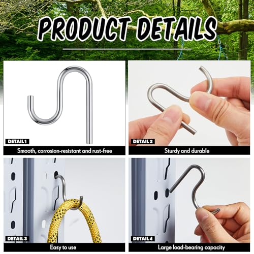 10 Pcs 2'' Long Shed Hooks Shed Accessories Without Drilling Hole for Hanging Heavy Duty Individual Utility Hooks Universal Wall Mounted J Utility Hangers for Tools Shovels Rakes (10 Count)