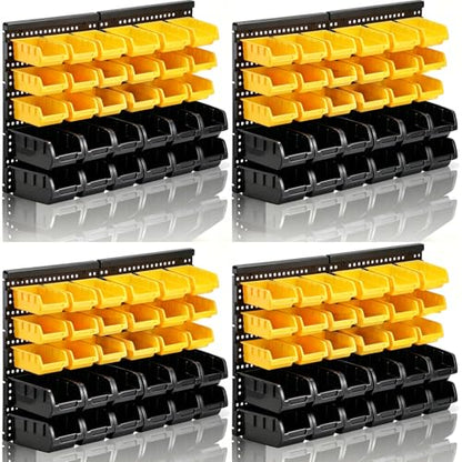 Wall Mounted Storage Bins Parts Rack 4 Colors Bin Organizer Garage Plastic Shop Tool