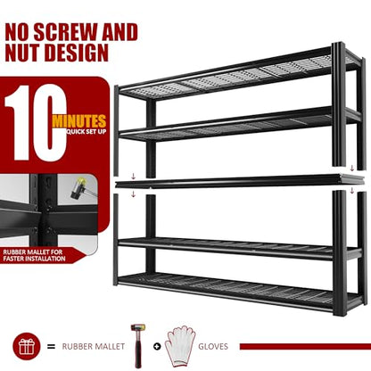 60" W Garage Shelving Heavy Duty Metal Shelving 3030LBS