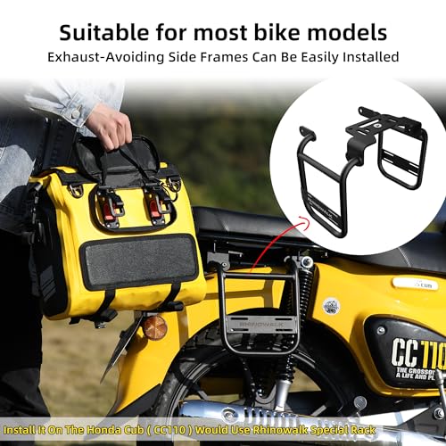Motorcycle Saddlebag 15L Waterproof Luggage Bag Quick Release Motorcycle Side Bag Fits Most Adventure and Sports Bike Motor Racks