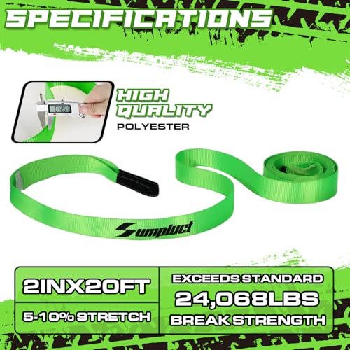2" x 20ft Recovery Tow Strap Heavy Duty (20 Foot)