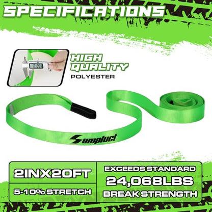 2" x 20ft Recovery Tow Strap Heavy Duty (20 Foot)