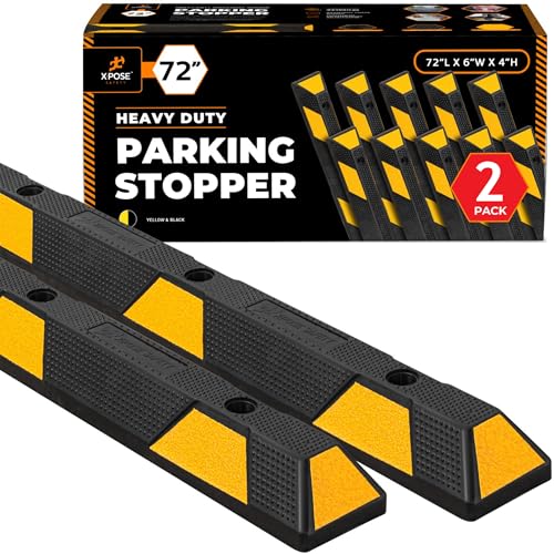 72" Heavy Duty Rubber Parking Stopper (2 Count)