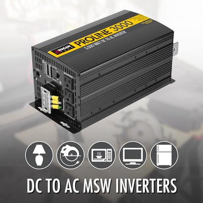 EL3748 12V 10000 Watt Power Inverter with Remote Control 20000 Watt Surge Peak Proline 12 Volt Power Converter for Home RV Camping Van Life Off Grid