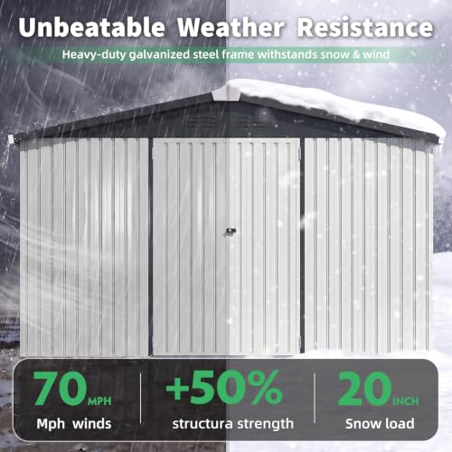 12' x 12' Large Waterproof Metal Outdoor Storage Shed