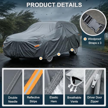 Multi Layer Large SUV Car Cover Waterproof All Weather Heavy Duty
