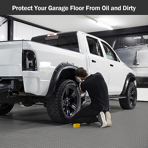 Garage Floor Rubber Mat 4Ft x 8.2Ft Rubber Flooring Rolls Dark Grey